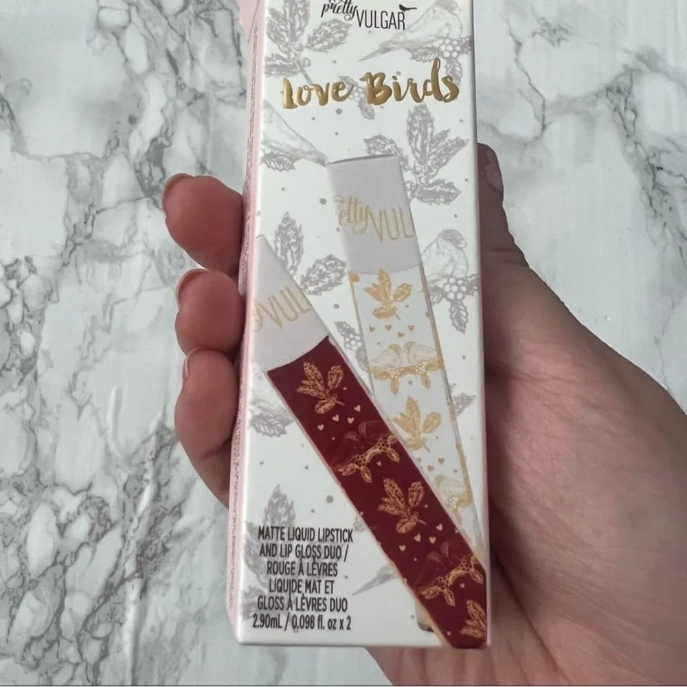 pretty vulgar love birds matte liquid lipstick and lip gloss duo 158 159 Aug sal